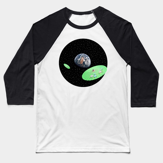 Alien Invasion Baseball T-Shirt by TenomonMalke